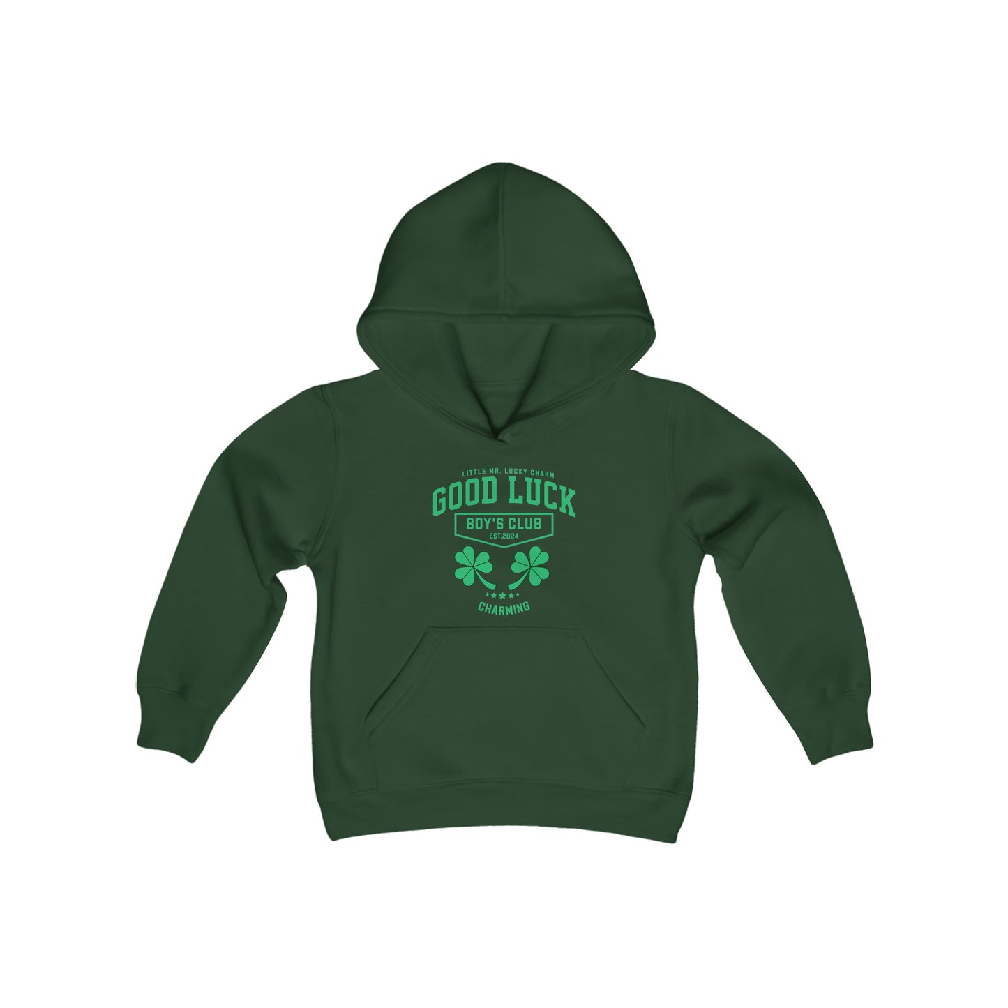 Good Luck Boys Club Hooded Sweatshirt Kids St. Patriks Day Hoodie Little Mr. Lucky Charm