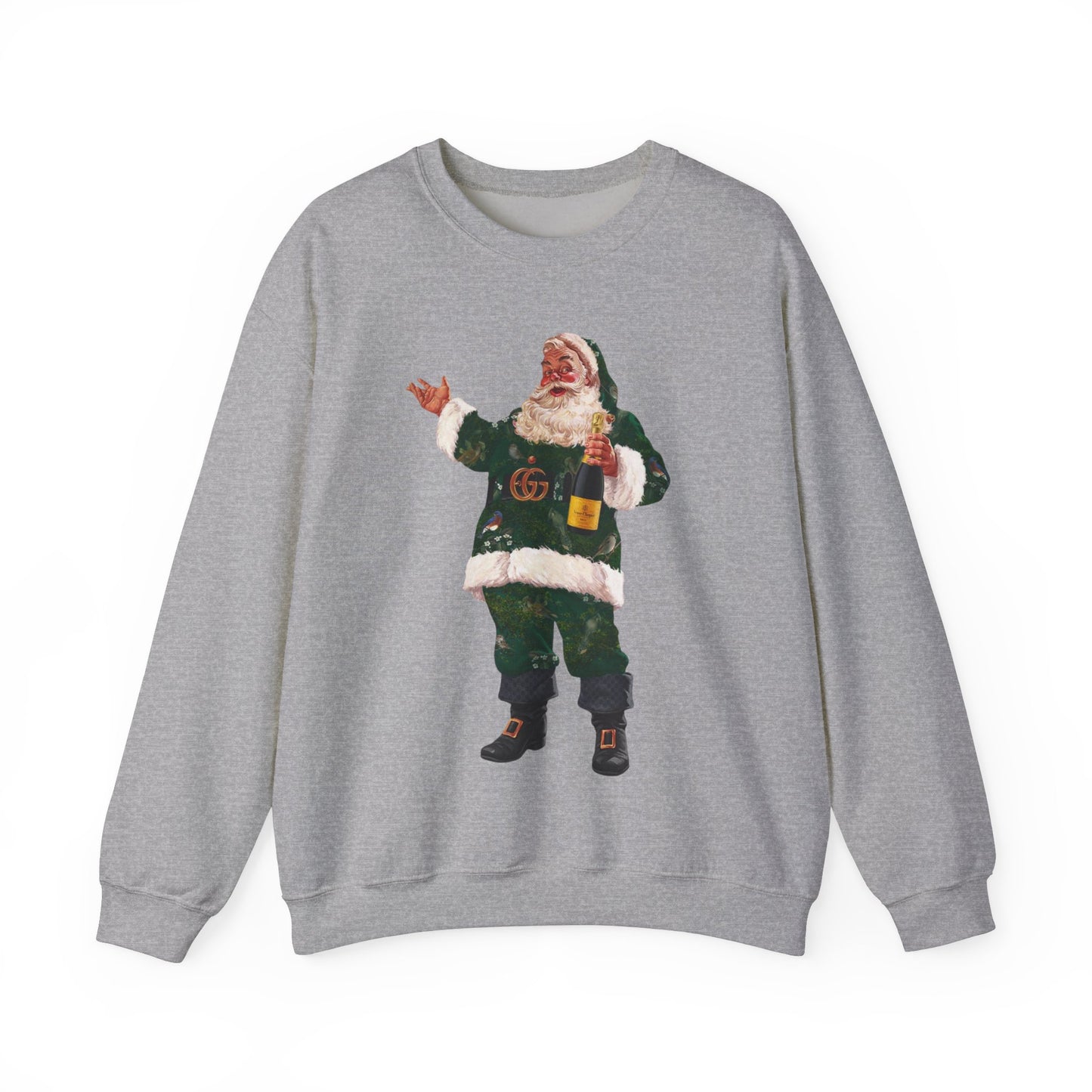 Vintage Santa Crewneck Designer Santa Fashion Santa Retro Christmas Santa Champagne Santa Sweatshirt Trending Christmas Sweatshirt