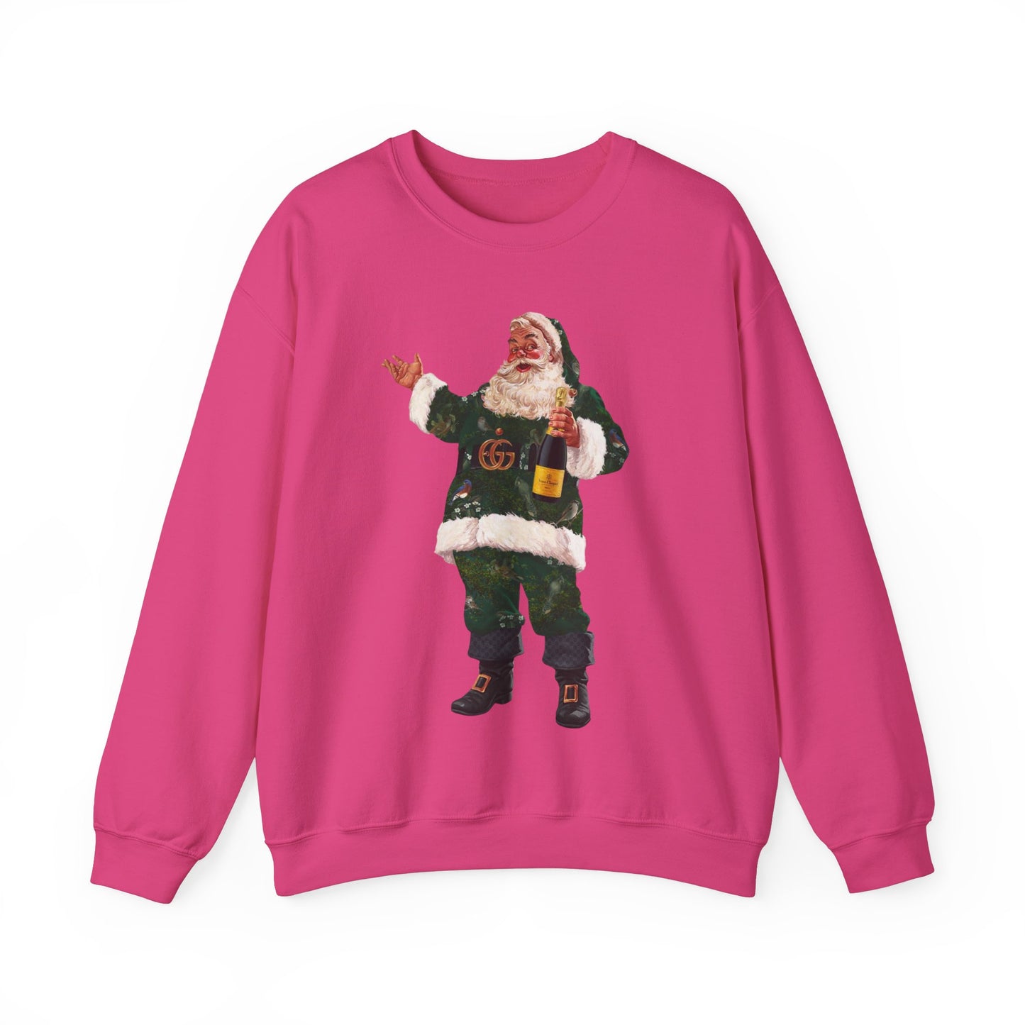 Vintage Santa Crewneck Designer Santa Fashion Santa Retro Christmas Santa Champagne Santa Sweatshirt Trending Christmas Sweatshirt